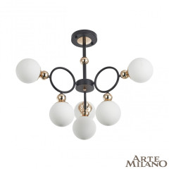 Потолочная люстра Arte Milano Neapolis 274307/6 BK/GD