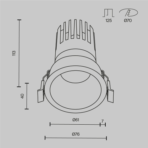 Встраиваемый светильник Maytoni Technical Dip DL118-15W-3K-B