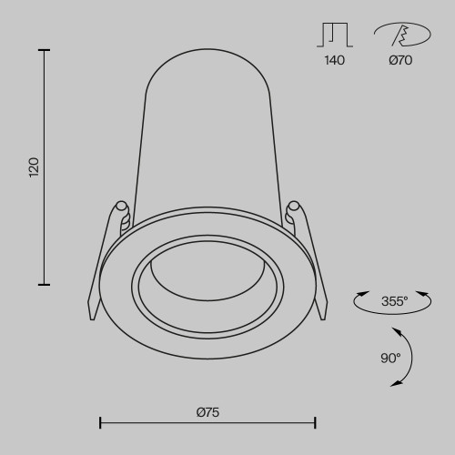 Встраиваемый спот Maytoni Technical Focus Led DL125-L12-4K-W