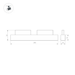 Трековый магнитный светильник Arlight MAG-FLEX-FLAT-L690-24W Day4000 (BK, 80 deg, 48V) 047207