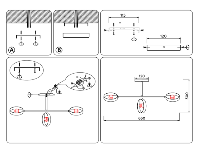 Люстра на штанге Ambrella Light Traditional TR8229