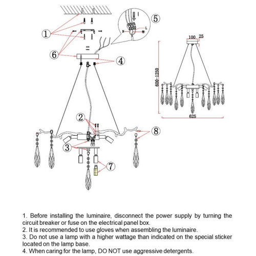 Подвесная люстра Omnilux Batelli OML-52903-08