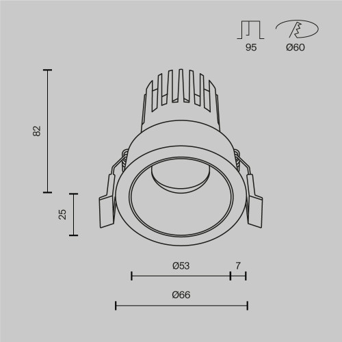 Встраиваемый светильник Maytoni Technical Dip Hight DL123-10W-4K-W