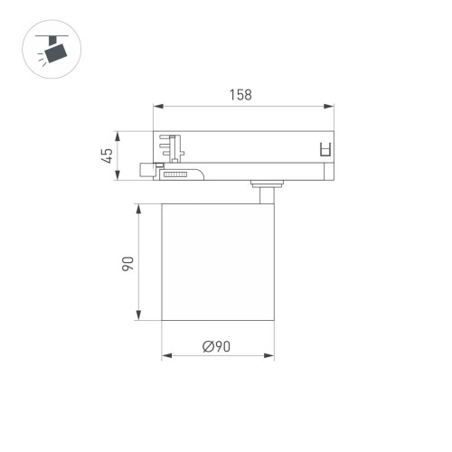 Трековый трехфазный светильник Arlight LGD-DYKE-4TR-R90-26W Day4000 (WH, 38 deg, 230V) 052286
