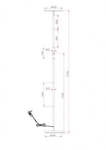 Торшер ARTE Lamp A1822PN-1BK