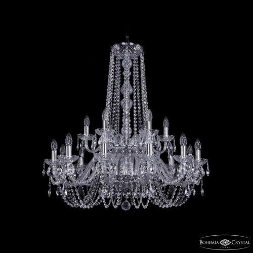 Подвесная люстра Bohemia Ivele Crystal 1402/12+6/300/h-91/2d Ni