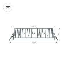 Встраиваемый светильник Arlight MS-MIST-BUILT-R220-30W Warm3000 (WH, 110 deg, 230V) 041611