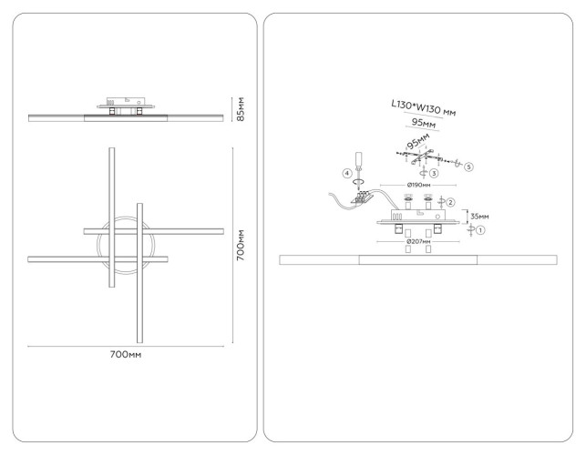 Потолочный светильник Ambrella Light Comfort LineTech FL6282
