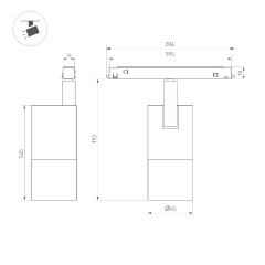 Трековый магнитный светильник Arlight MAG-FLEX-SPOT-ZOOM-R65-15W Day4000 (BK, 34-60 deg, 48V) 047203