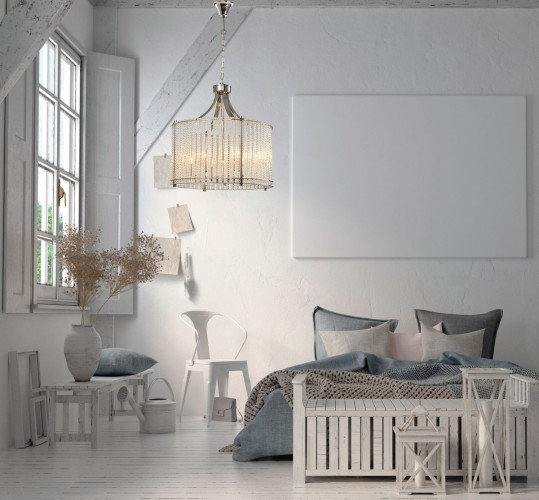 Подвесная люстра iLamp Manhattan P2554-6 Nickel