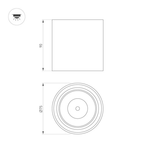 Накладной светильник Arlight SP-SALT-R75-8W Day4000 (BK, 40 deg, 230V) 039380