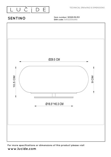 Настольная лампа Lucide Sentino 10525/30/53