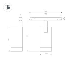 Трековый магнитный светильник Arlight MAG-FLEX-SPOT-R45-12W Day4000 (BK, 24 deg, 48V) 047201
