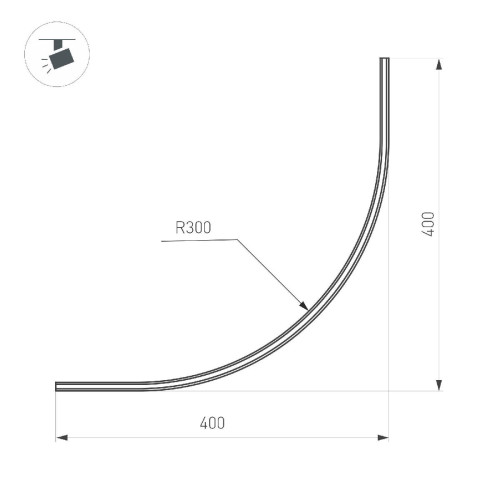 Шинопровод Arlight MAG-MICROCOSM-TRACK-1115-ARC-R600 (BK) (Arlight, IP20) 043247