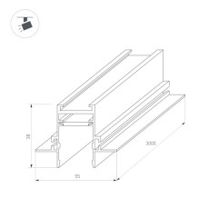 Шинопровод встраиваемый Arlight Mag-Track-2538-FDW-3000 033459