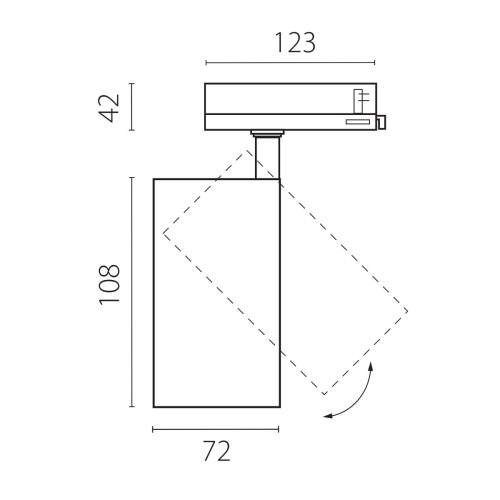 Трековый трехфазный светильник Quattro LED с адаптером Lightstar Alta Base A5237QT