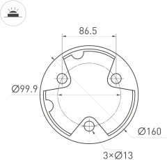Ландшафтный светильник Arlight LGD-GUIDE-BOLL-H1000-20W Warm3500-MIX (GR, 280 deg, 230V) 047690