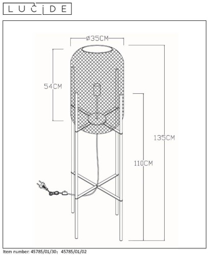 Торшер Lucide MESH 45785/01/02