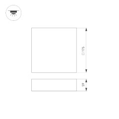 Потолочный светильник Arlight IM-QUADRO-EMERGENCY-3H-S175x175-19W Day4000 (BK, 120 deg, 230V) 040927