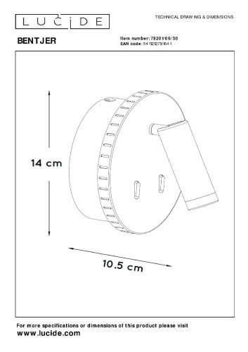 Спот Lucide Bentjer 79201/09/30