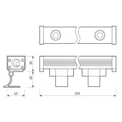 Линейный прожектор Arlight AR-LINE-500-12W Warm3000 (GR, 15 deg, 230V) 042176