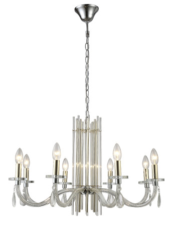 Подвесная люстра Crystal Lux AURELIO SP8 GOLD+CHROME/TRANSPARENT