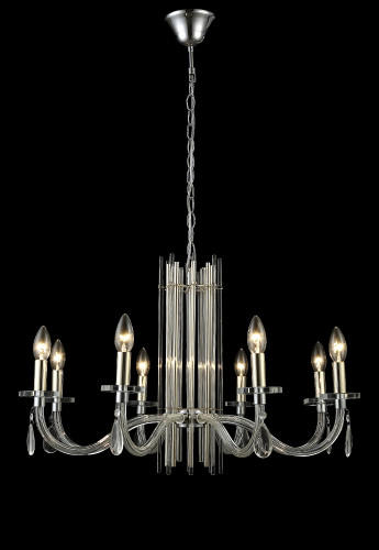 Подвесная люстра Crystal Lux AURELIO SP8 GOLD+CHROME/TRANSPARENT