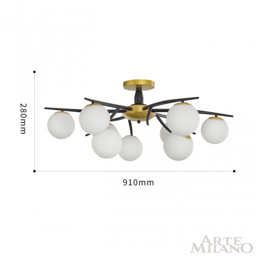 Потолочная люстра Arte Milano Neapolis 273408/9 BK/GD