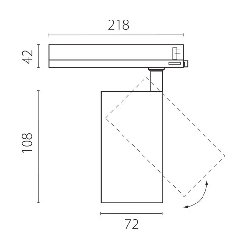 Трековый трехфазный светильник Quattro LED с управлением TRIAC Lightstar Alta Base A5237TRIAC