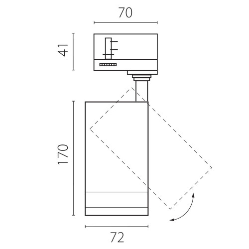 Трековый трехфазный светильник Quattro 20-55G с адаптером Lightstar Canno Pro C4207QT