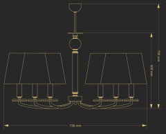 Люстра на штанге Kutek Rossano ROS-ZW-6(BN/A)