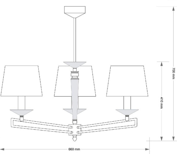 Люстра на штанге Kutek Zola ZOL-ZW-3(BN/A)