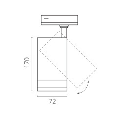 Трековый светильник для однофазного/трехфазного шинопровода Barra 20-55G с тонким адаптером Lightstar Canno Pro C4207SS