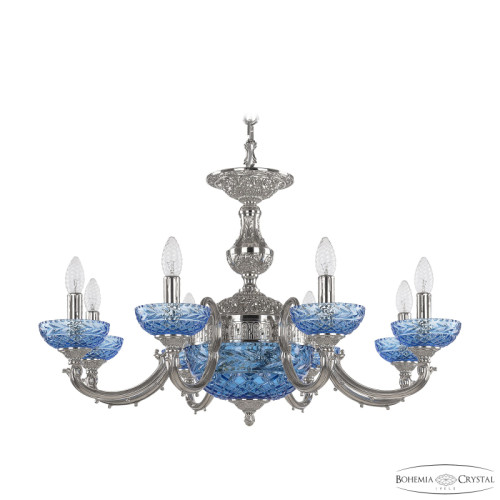 Подвесная люстра Bohemia Ivele Crystal Verona 72209P/8/210 Ni P Aquamarine/M-1F