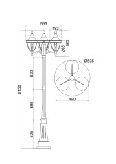 Ландшафтный светильник Maytoni Rivoli O026FL-03B