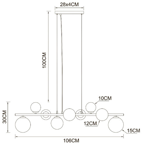 Подвесная люстра Arte Lamp Gemini A2243SP-9PB