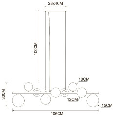 Подвесная люстра Arte Lamp Gemini A2243SP-9PB