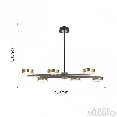 Люстра на штанге Arte Milano 271279/6L NI/GD