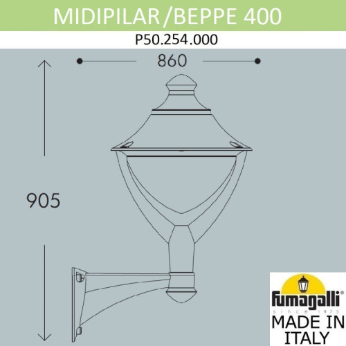 Уличный настенный светильник Fumagalli P50.254.000.AXH27