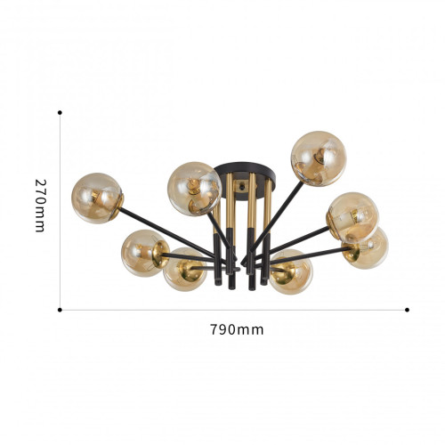 Потолочная люстра Arte Milano Neapolis 273708/8 BK/GD
