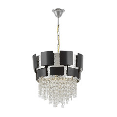 Подвесная люстра Lumina Deco Kruvia LDP 7045-400 BK+CHR
