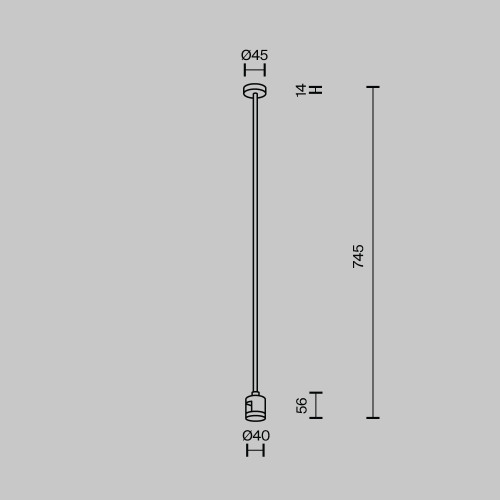 Крепление потолочное с прямым коннектором питания Maytoni Flarity TRA159C-IPC1-PT