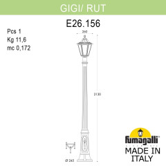 Садово-парковый светильник Fumagalli GIGI/RUT E26.156.000.BYE27