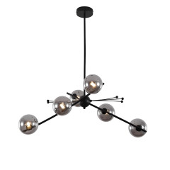 Люстра 9303P-6 black/smoky