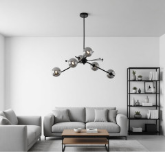 Люстра 9303P-6 black/smoky