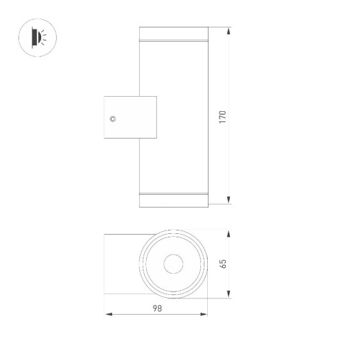 Уличный настенный светильник Arlight LGD-RAY-WALL-TWIN-R65-2x9W Warm3000 (GR, 23 deg, 230V) 038154