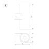 Уличный настенный светильник Arlight LGD-RAY-WALL-TWIN-R65-2x9W Warm3000 (GR, 23 deg, 230V) 038154