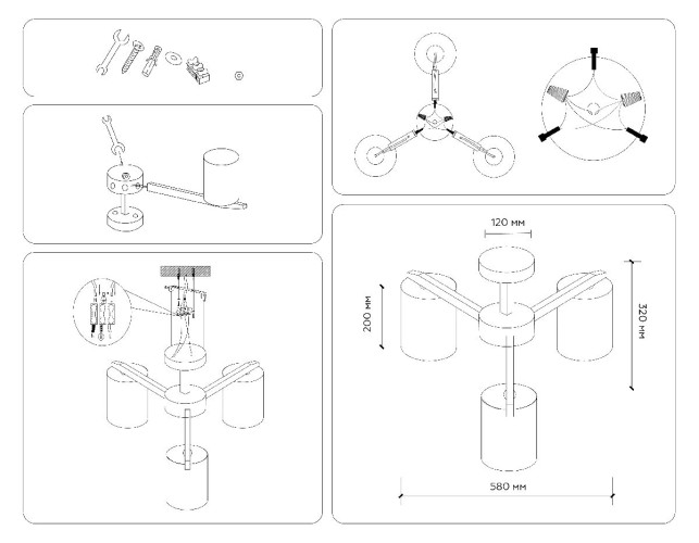 Люстра на штанге Ambrella Light Loft TR83112