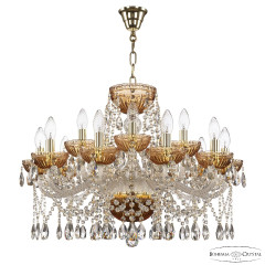 Подвесная люстра Bohemia Ivele Crystal 5413/10+5/240 G Amber/M-1G