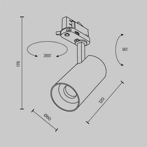 Трековый трехфазный светильник Maytoni Focus Led TR197-3-12WCCT-M-W